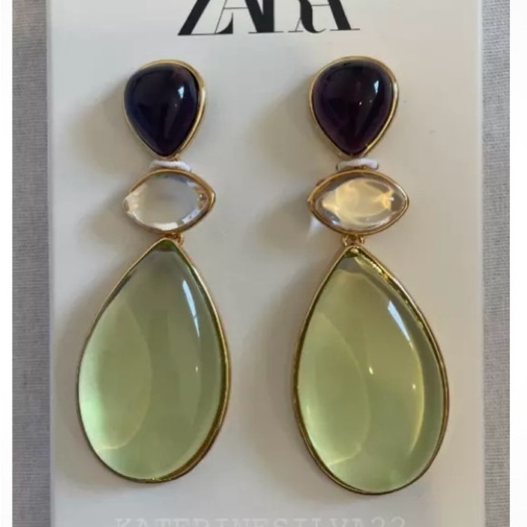 TEARDROP DROP EARRINGS GOLDEN - Picture 3 of 5